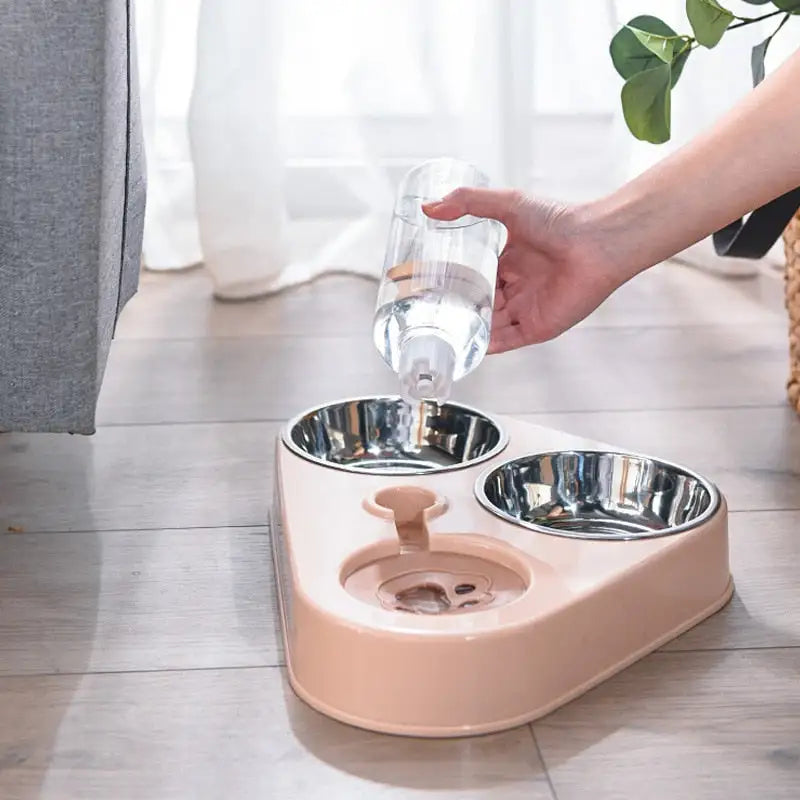 3-in-1 Pet Food Bowl with Drinking Feeder