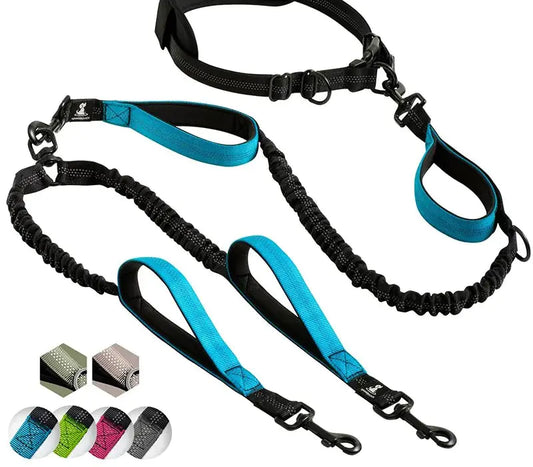 Hands-Free Reflective Double Dog Leash