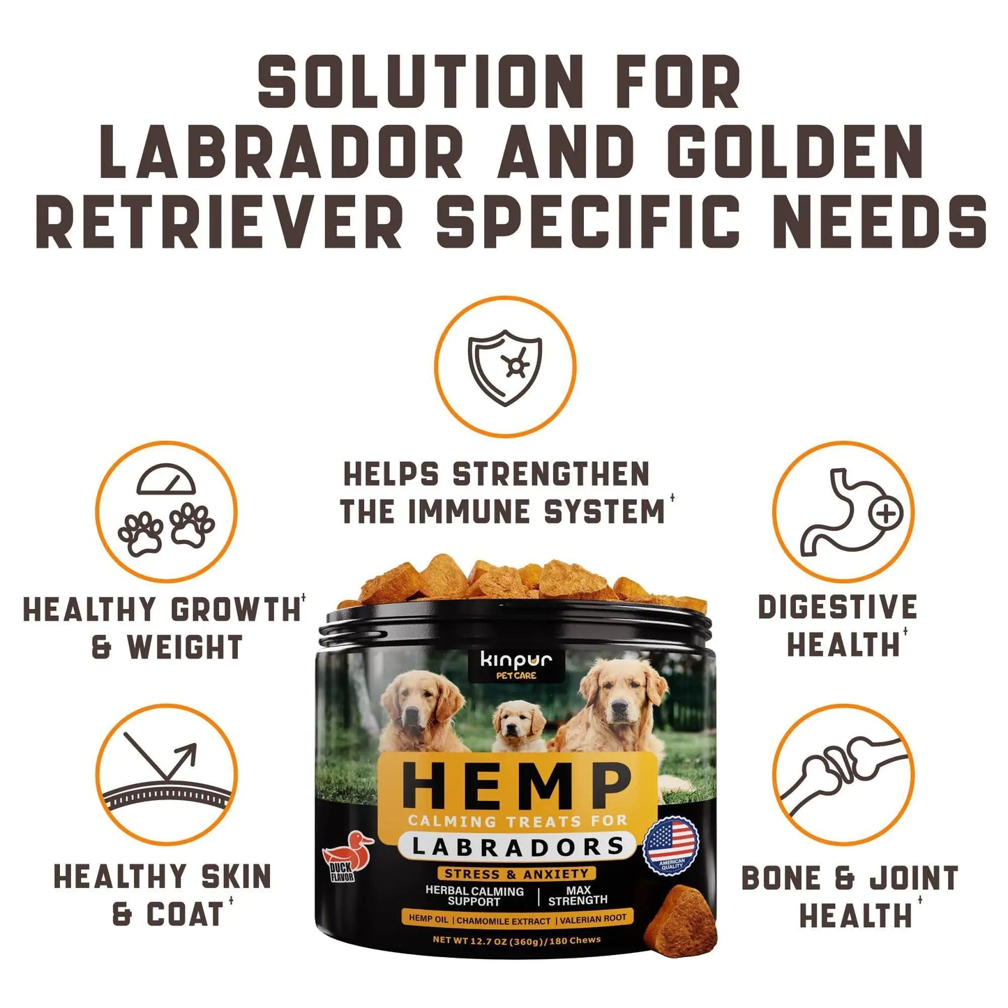 Calming Chews with Valerian Root & Hemp for Labradors