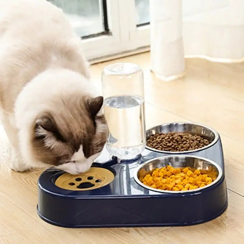 3-in-1 Pet Food Bowl with Drinking Feeder