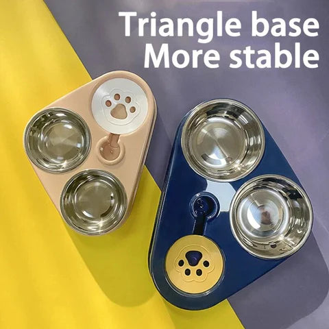 3-in-1 Pet Food Bowl with Drinking Feeder