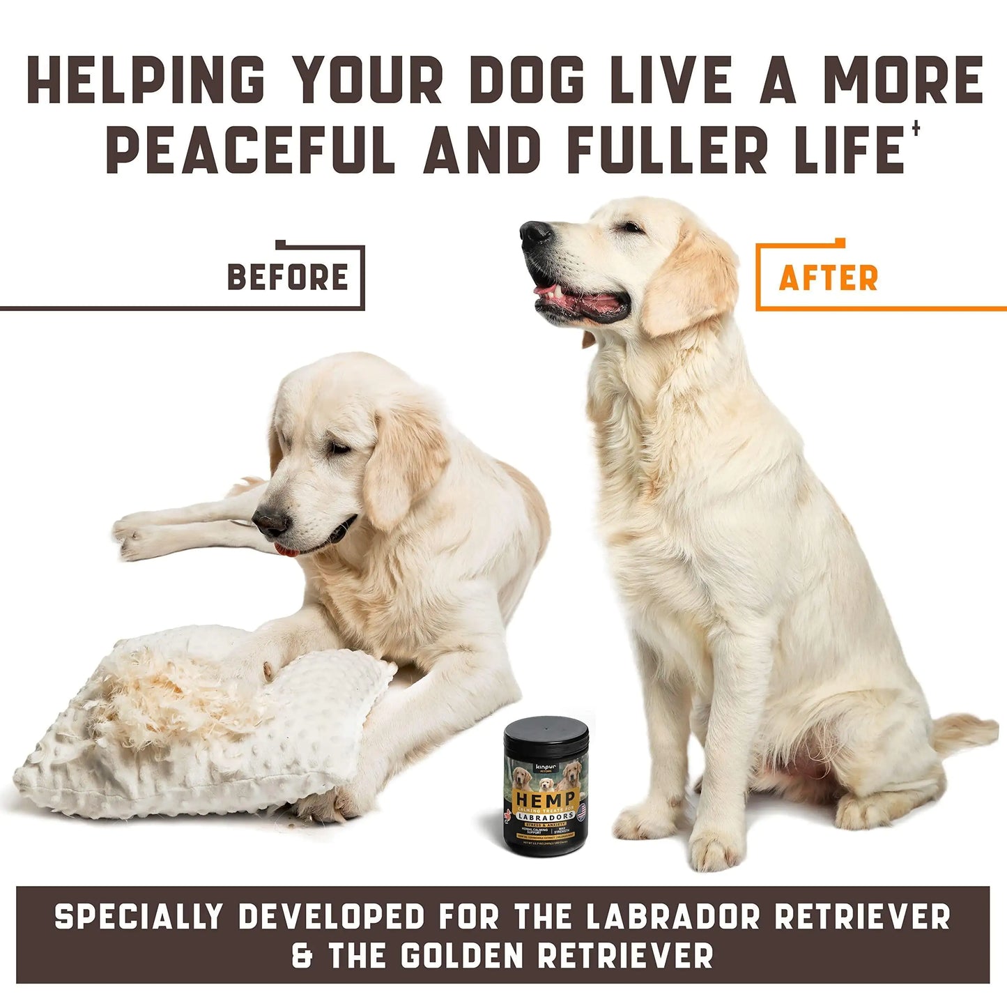 Calming Chews with Valerian Root & Hemp for Labradors